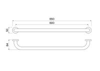 поручень 650 мм, оружейная сталь арт-AQ4996BGM — фото 2, Поручни для ванной