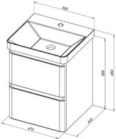 Тумба под раковину Aquanet Эмбер 50 черный матовый 00330464 — фото 3, Тумбы под раковину