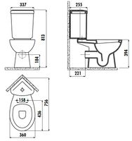 CREAVIT CORNER Бачок угловой арт-SD440-00CB00E-0000 — фото 1, Комплектующие для туалета