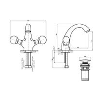Смеситель Brilliance для раковины с открыванием стока метал, арт-BRILLIANCE129.5Z — фото 4, Смесители для раковины