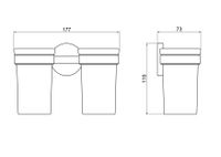 ЕВРОПА стакан с держателем двойной, шлиф. золото арт-AQ4117BG — фото 5, Стаканы для зубных щеток