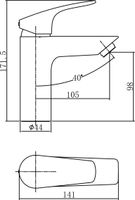 Смеситель для раковины Aquanet Static AF330-10C — фото 4, Смесители для раковины