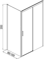 Боковая стенка Aquanet Pleasure 100, прозрачное стекло арт-AE60-F-100H200U-BT — фото 4, Боковые стенки