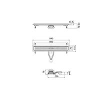 Лоток душевой, сифон 360, комбинированный затвор, перфорированная решетка, 800мм, хром, IDDIS, арт-975B8SB20DZ — фото 3, Душевые лотки
