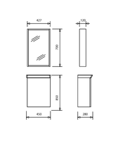 MIO Зеркало (45см) арт-MI1045.00 — фото 2, Зеркала в ванную комнату