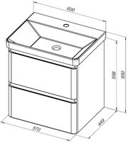 Тумба с раковиной Aquanet Эмбер 60 2 ящ. цв.белый матовый (раковина Luxury) 00332494 — фото 3, Тумбы с раковиной