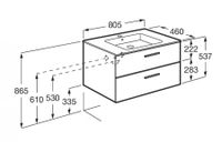 VICTORIA Тумба под раковину VICTORIA 80, 2 ящика, белый гл., ROCA арт-A857470806 — фото 15, Тумбы под раковину