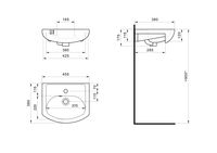 Раковина SANTEK Азов 45 мебельная белый (WH112449) — фото 8, Раковины подвесные