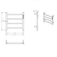 Полотенцесушитель электрический 475*474 c терморегуляторм, цвет: металл. арт-AQM3124GM — фото 3, Электрические полотенцесушители