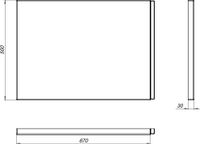 Боковой экран Aquanet Dali 70 00255551 — фото 3, Экраны для ванн