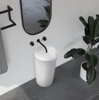 Раковина отдельностоящая ABBER Stein AS2506 белая матовая — фото 5, Раковины напольные