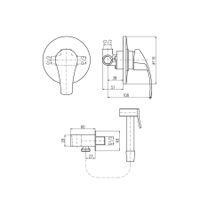 Смеситель Mississippi для биде с душевой лейкой с нажимным механизмом пласт., арт-MS042/1 — фото 2, Смесители для биде