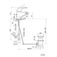 SAZAVA - смеситель для биде, донный клапан (пластик) арт-SA345.5 — фото 2, Смесители для биде