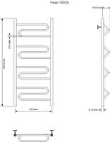 Полотенцесушитель водяной Aquanet Paolo 1000x500, хром 00266734 — фото 3, Водяные полотенцесушители