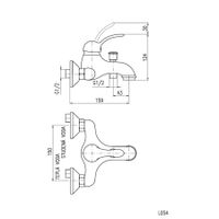 Смеситель Labe для ванной, L054.5BZ — фото 2, Смеситель для ванны