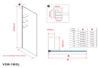 Душевая перегородка Walk-In , 800*2000, вороненая сталь, стекло прозрачное арт-VSW-1HWS800CLGM — фото 3, Душевые перегородки