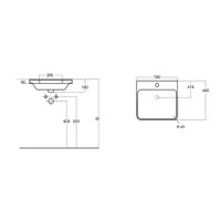 Умывальник LUXURY 50, Dreja арт-11050-KL — фото 2, Раковины подвесные
