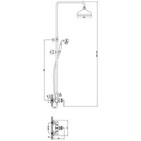 Brava Смеситель для ванны-душа, без излива верх.лейка 'Троп.дождь' лейка, р/ОД, золото, LM, арт-LM4760G — фото 2, Душевые стойки