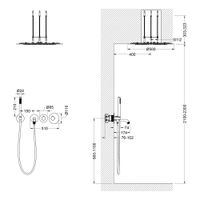 Душевая система встроенная с термостатом Timo Saona SX-2358/18SM черное золото — фото 2, Встраиваемые душевые комплекты