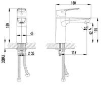 CREAVIT Смеситель для раковины SOLO арт-SO1500 — фото 2, Смесители для раковины
