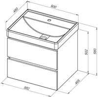 Тумба под раковину Aquanet Вега 2.0 60 бежевый 00337941 — фото 15, Тумбы под раковину