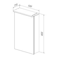 Шкаф зеркальный Lemark ZENON 50х80 см 1 дверный, петли слева, с козырьком-подсветкой, с розеткой, цв арт-LM50ZS-Z — фото 6, Зеркальные шкафы в ванную