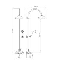 Смеситель Labe для душа с керамическим переключателем, золотой, арт-L081.5/3Z — фото 2, Душевые стойки