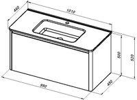 Тумба под раковину Allen Brau Gravity 100 1.370014.BGM синий матовый — фото 2, Тумбы под раковину