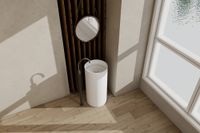 Раковина отдельностоящая ABBER Stein AS2516-H белая матовая — фото 5, Раковины напольные