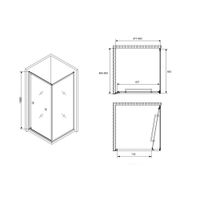 Душевой уголок ABBER Schwarzer Diamant AG0A090B — фото 4, Квадратные душевые уголки
