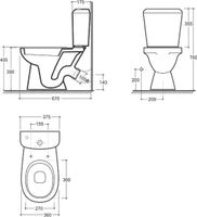 Унитаз-компакт КЕРАМИН НЕО МС Б1 однорежимный, сиденье полипропилен CDB00029711 арт-4810531150947 — фото 5, Напольные унитазы