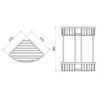 Полка угловая двойная Timo Saona белый матовый арт-13082/16 — фото 2, Полки для ванной и душа