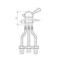 Смеситель Labe для ванной микс, бронзовый, арт-L468.5SM — фото 2, Смеситель для ванны