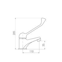 SA626.5 смеситель для умывальника с удлиненной ручкой — фото 2, Смесители для раковины