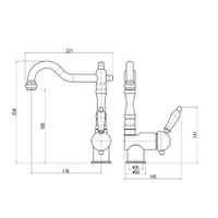 Смеситель на раковину для бойлеров с низким давлением, ЦВЕТ ЧЕРНЫЙ МАТОВЫЙ арт-E508.5/8CMAT — фото 2, Смесители для раковины