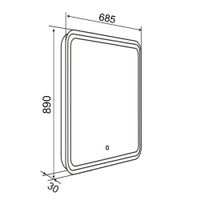 Товар: Зеркало с LED-подсветкой BALATON (68,5*89) /AQUA DE MARCO Bal70/90 - фото 9 Зеркало с LED-подсветкой BALATON (68,5*89) /AQUA DE MARCO Bal70/90 — фото 9, Зеркала в ванную комнату