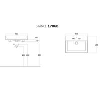 Умывальник STANCE 60, Dreja арт-17060-KL — фото 2, Раковины подвесные