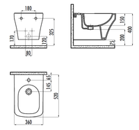 CREAVIT SOLO Биде подвесной арт-SO510-00CB00E-0000 — фото 2, Биде подвесные