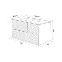 Тумба с умывальником, подвесная, 100 см, белый, Bild, IDDIS, арт-BIL10W0i95K — фото 2, Тумбы с раковиной