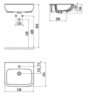 CREAVIT Ness Раковина 55 см арт-NS055-00CB00E-0000 — фото 2, Раковины подвесные