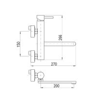 SE901.5/23 SEINA - смеситель кухонный настенный — фото 2, Смесители для кухни