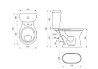 Унитаз-компакт Виктория косой выпуск, с бачком Виктория н/п., кнопочной арматурой и сиденьем SANTE 1P3016S0000BF — фото 7, Напольные унитазы