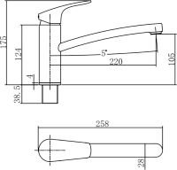 Смеситель для кухни Aquanet Static AF330-40C — фото 3, Смесители для кухни