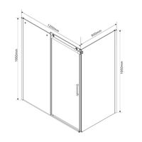 Душевой уголок Como , 1200*900, хром, стекло тонированное арт-VSR-1C9012CG — фото 4, Прямоугольные душевые уголки