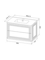 Тумба с умывальником, подвесная, 80 см, темно-серый, Oxford Neo, IDDIS, арт-OXN80D0i95K — фото 3, Тумбы с раковиной