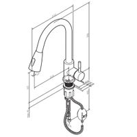 F85B07511 X-Joy S, смеситель для кухни с вытягивающимся изливом, сатин — фото 9, Смесители для кухни