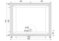 Creavit ванна на плоской ножке Iris 190x170 арт-KV.IR00.0002 — фото 4, Акриловые ванны