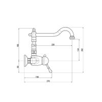 L402.5/28SM LABE - смеситель кухонный настенный, ЦВЕТ БРОНЗА — фото 2, Смесители для кухни