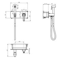 Mista Смеситель для биде, гигиен.душ встраиваемый р/ОД, белый/золото, LM, арт-LM6419WG — фото 3, Смесители для биде