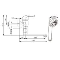 Смеситель для ванны с длинным изливом PROF, арт-PRO18-320 — фото 2, Смеситель для ванны